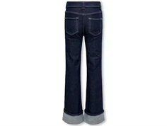 Kids ONLY dark blue denim wide fold-up jeans